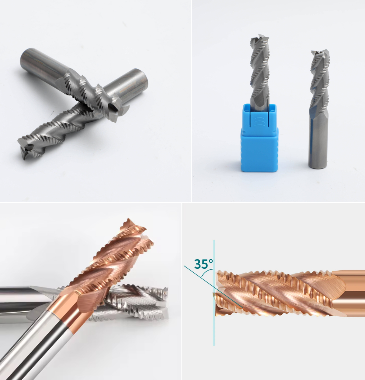 Solid Carbide Rough Milling Cutter 4Flute Aluminum Rough End Mill  - 副本