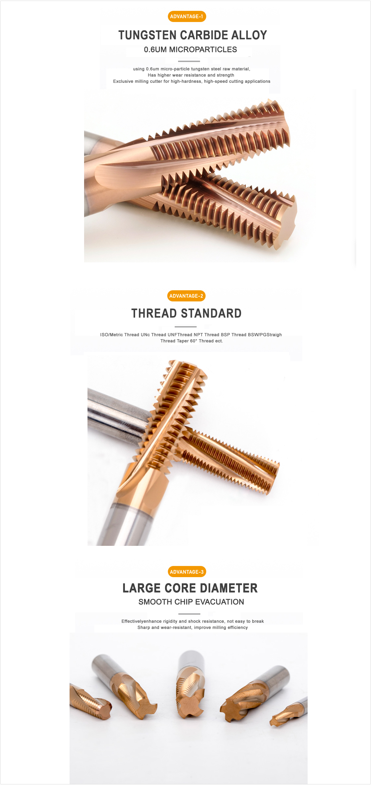 High Efficiency Full Teeth TiSIN Coating CNC Threading End Mill Carbide End Mills
