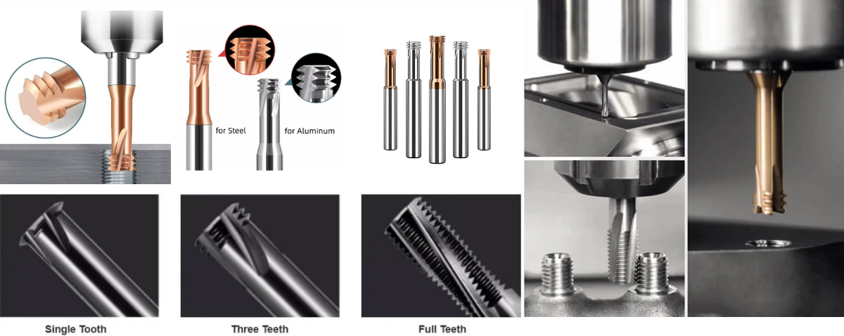 High Efficiency Full Teeth TiSIN Coating CNC Threading End Mill Carbide End Mills