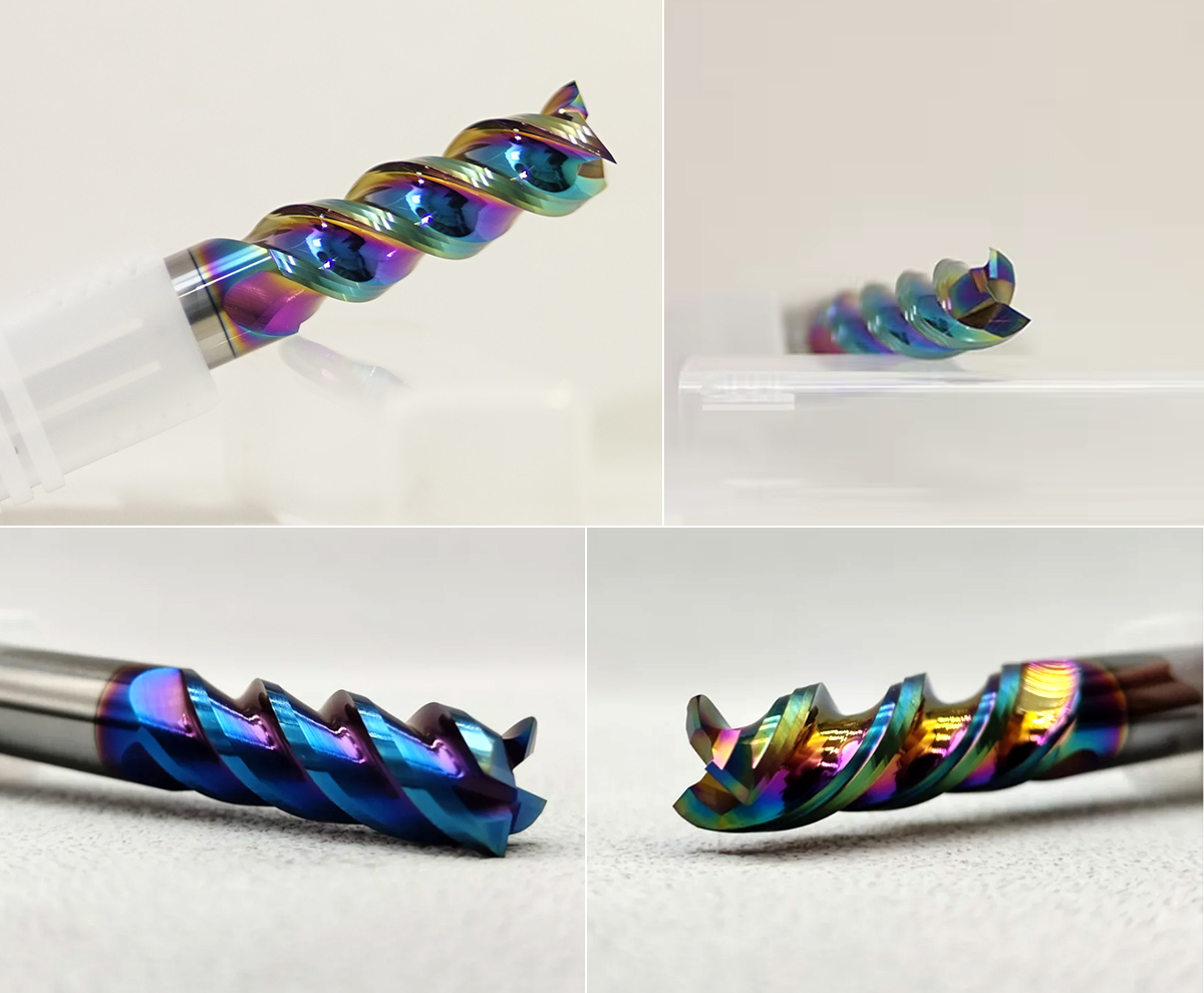 End mills for aluminum processing with DLC coating