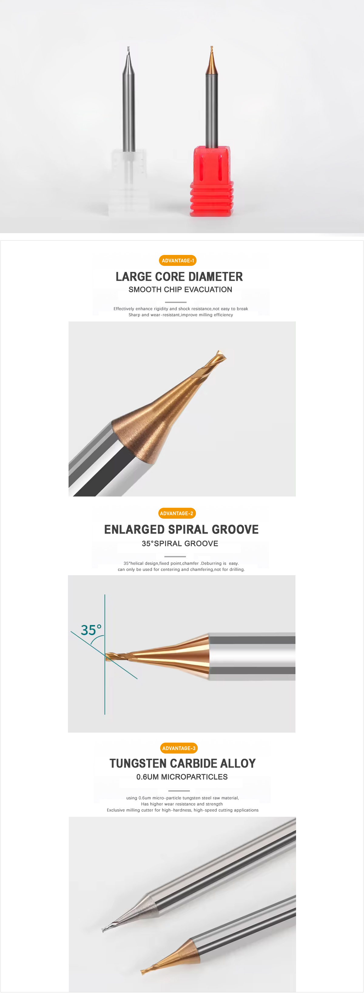 Micro Square Carbide End Mills(2F)